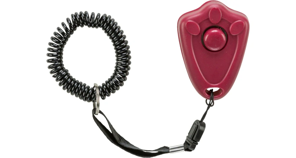Clicker s tlačítkem výcviková pomůcka s poutkem 