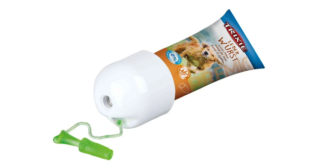 Ochranný obal/dávkovač na paštiky v tubě