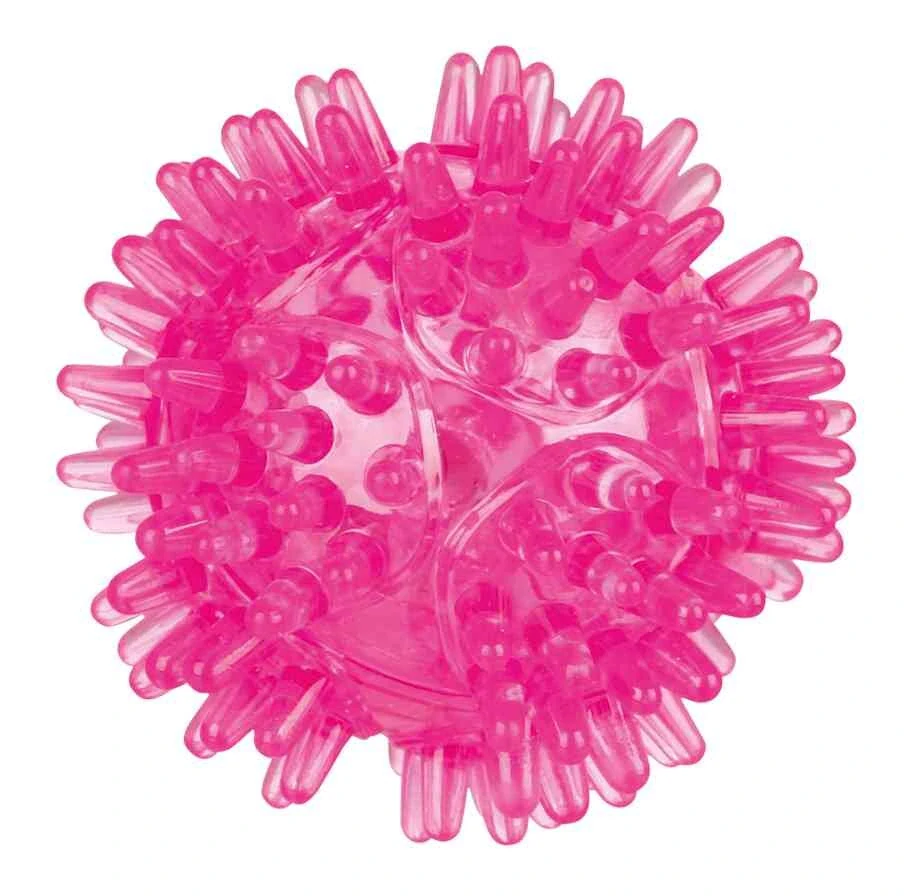 Míček svítící, ježatý termoplastová guma (TPR) 5 cm