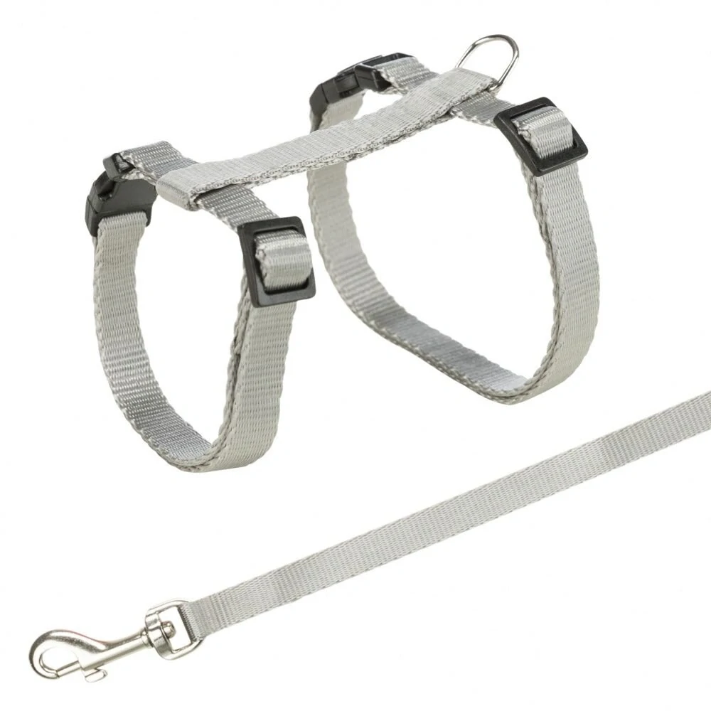 Postroj s rychlouzávěry + vodítko na kočku 26-43cm/10mm 1,2m