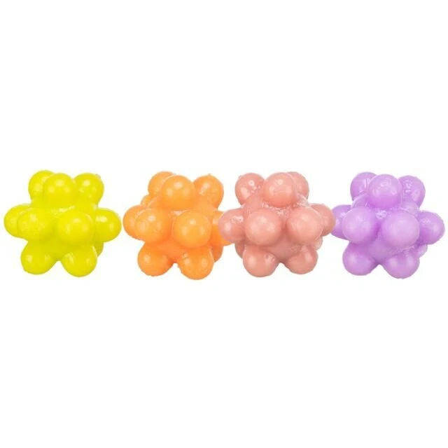 Hračka - Ježaté kuličky mechová guma 3,5 cm 4ks