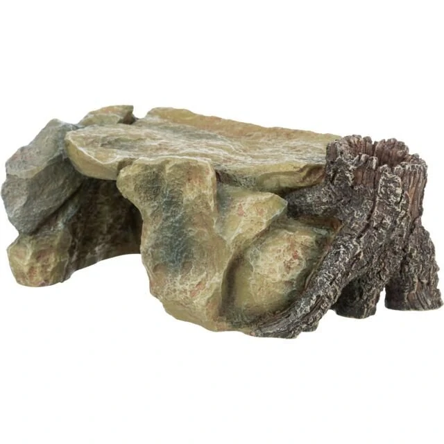Dekorace - Pískovcová plošina s kmenem 25cm