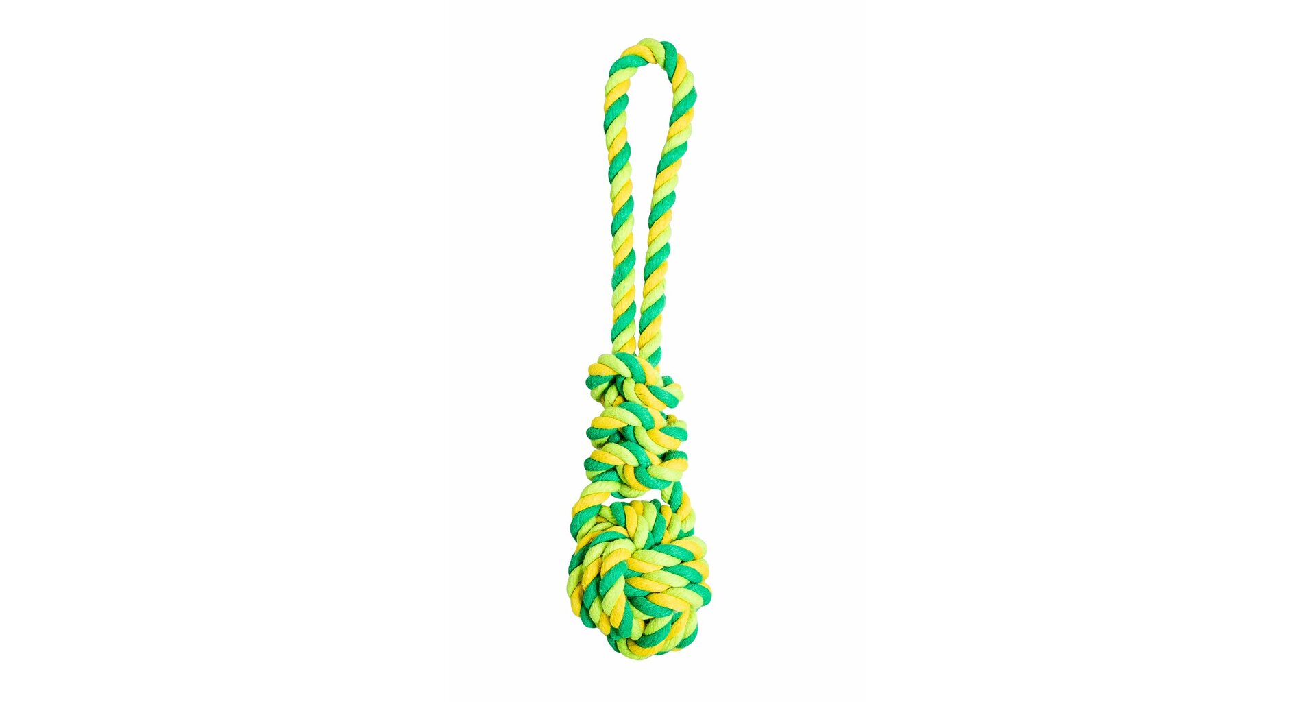 Přetahovadlo míč s uzlem bavlněné 23 cm / 90 g limetková, zelená