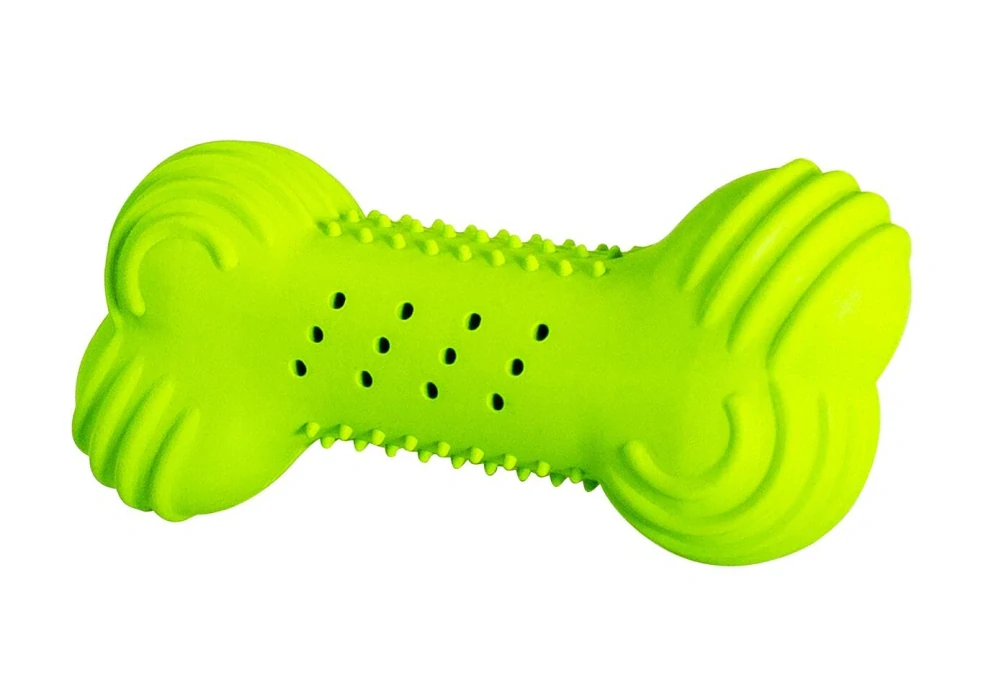 Hračka - Chrastící kost přírodní guma 11 cm