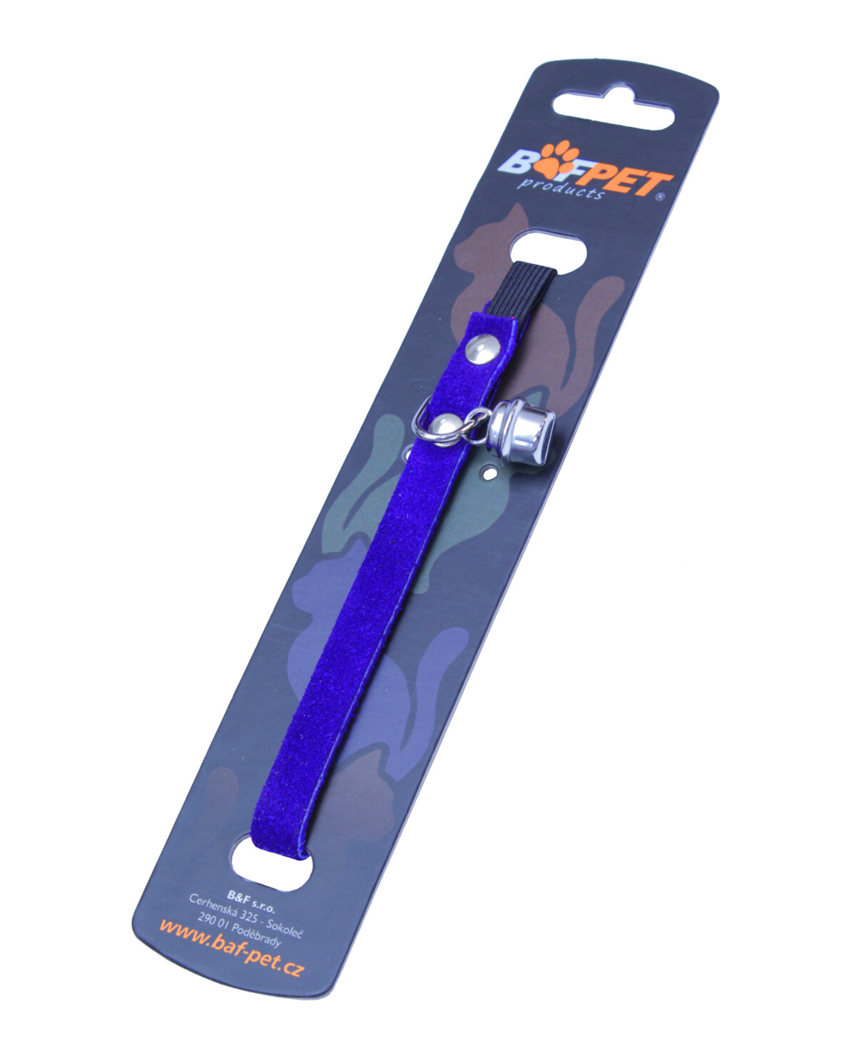 Kočičí obojek ze semišové kůže 10x30