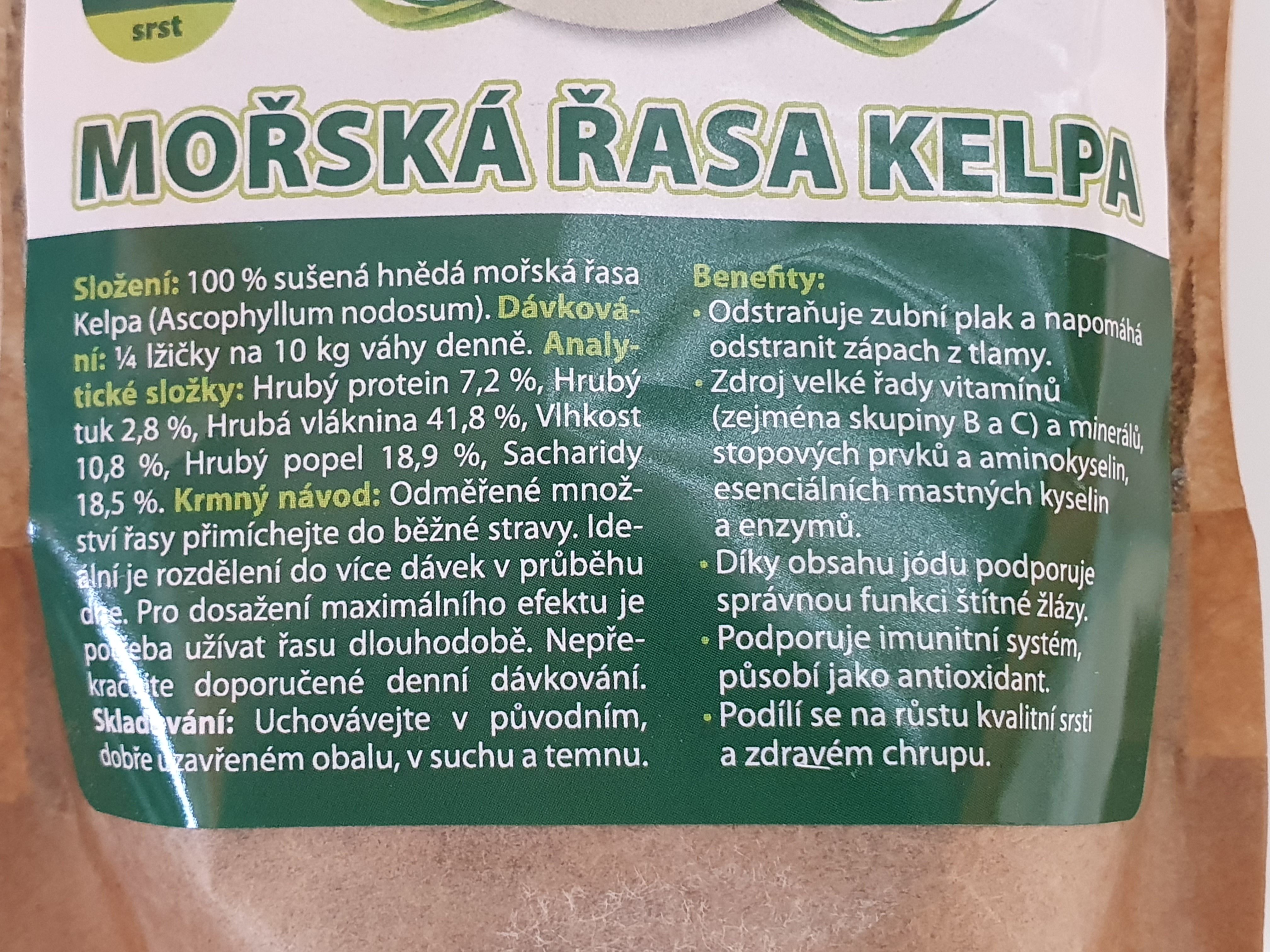 Mořská řasa KELPA