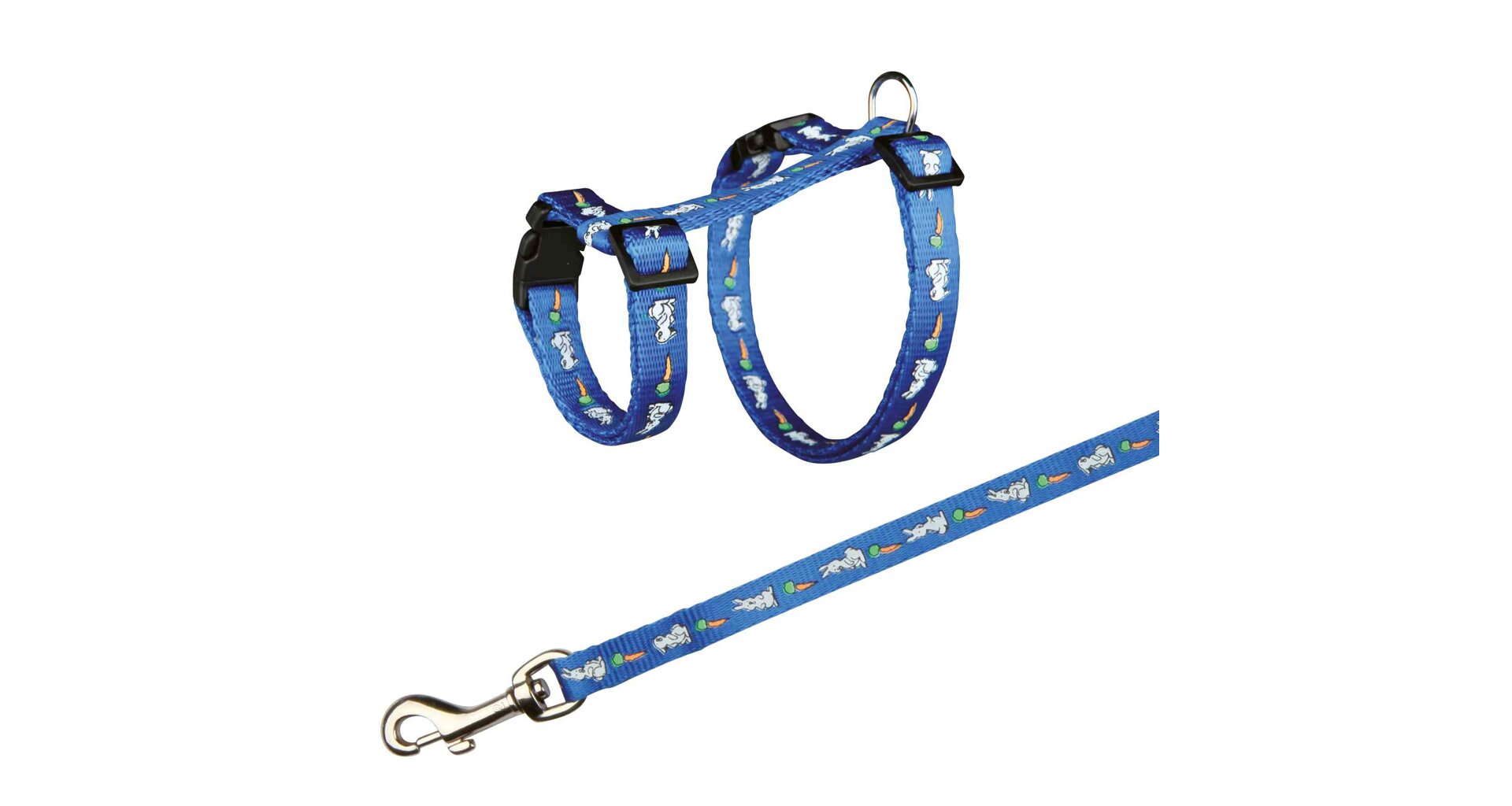 Postroj s vodítkem pro králíka - motiv 25-44/1cm 1,25m