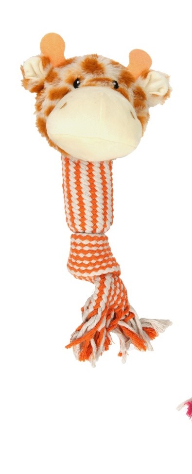 Přetahovadlo pro psa lano pískací zvířátka 45 cm
