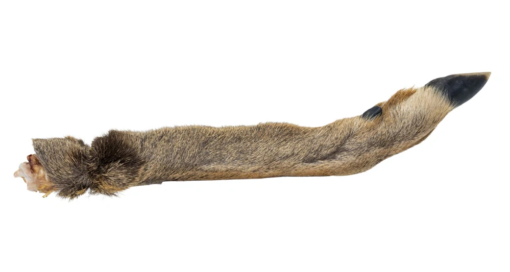 Srnčí nožka s kožešinou - 1 ks / 30 cm