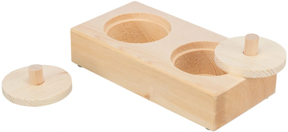 Hračka - Snack Box - pro králíčky, 14 x 3 x 7 cm, dřevo