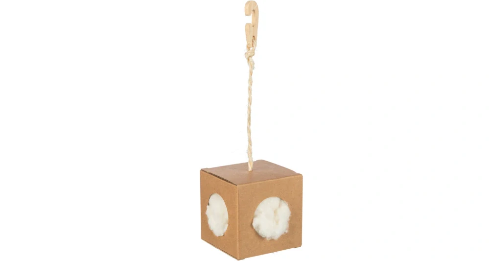 Box s hnízdícím materiálem, 9x9x9 cm/ 6g, karton/kapok