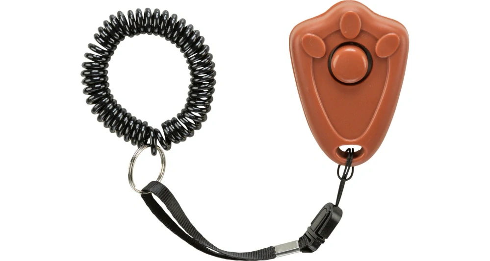 Clicker s tlačítkem výcviková pomůcka s poutkem 