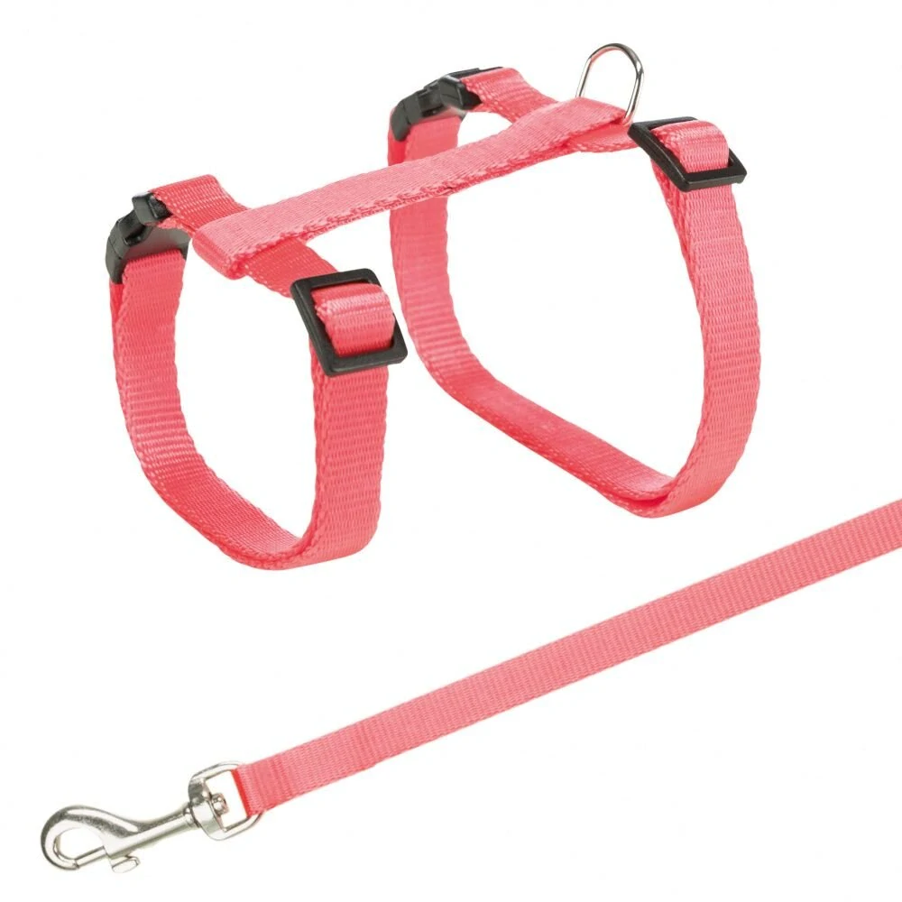 Postroj s rychlouzávěry + vodítko na kočku 26-43cm/10mm 1,2m