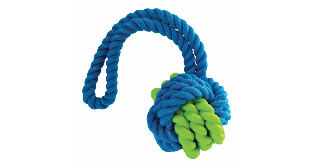 Míč přírodní guma a bavlna s poutkem 24cm 