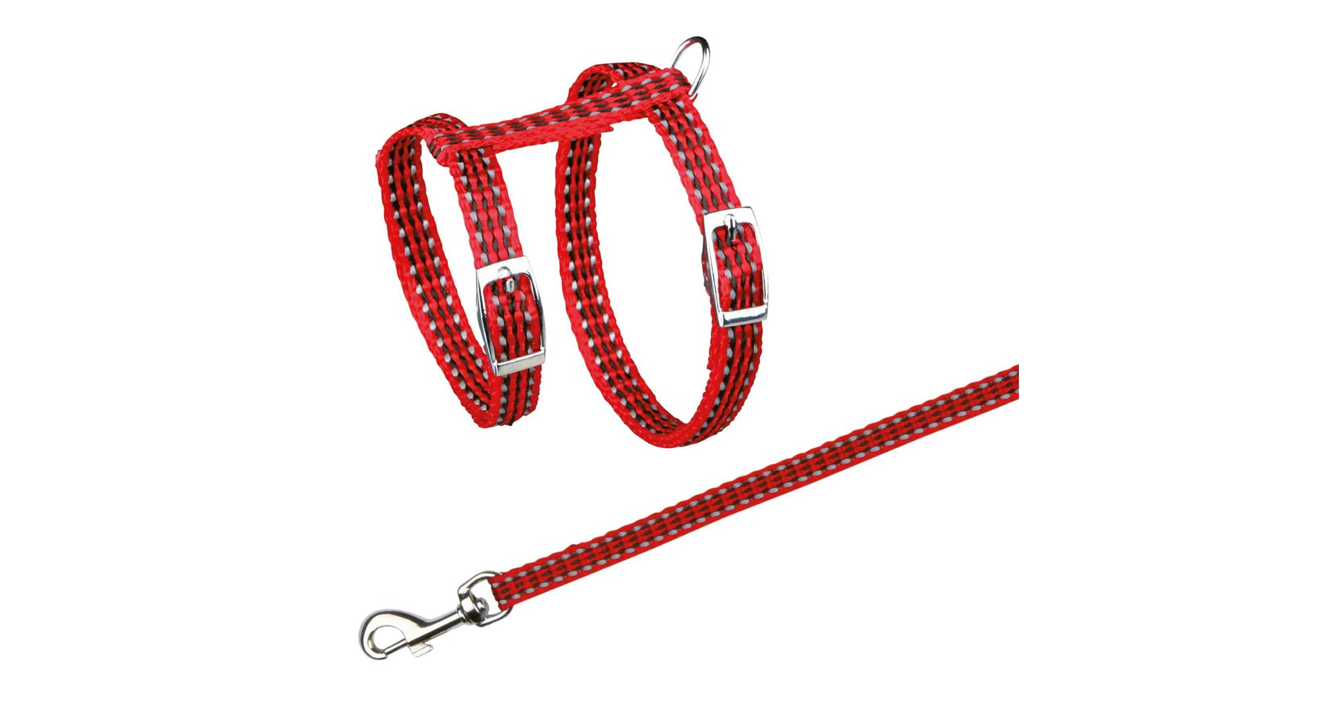 Reflexní postroj s vodítkem na kočku 22-42cm/10mm 1,2m