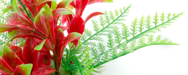 Ludwigia červenozelená - akvarijní plastová rostlinka 14 - 17 cm