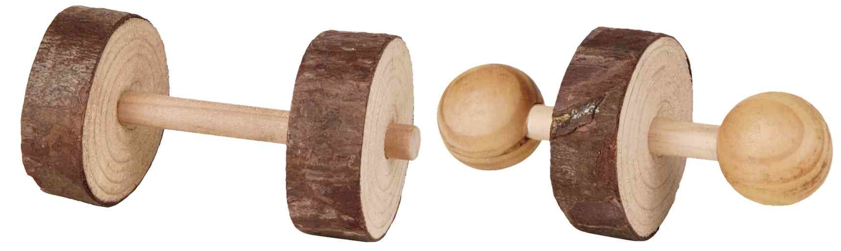 Hračka - Dřevěné činky pro hlodavce 4,5x9 cm (2ks)