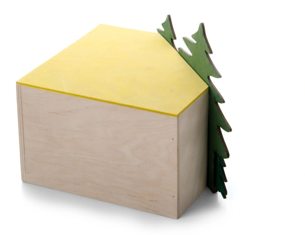 Dřevěný domek Les pro králíky, 19,5×19,5×19 cm