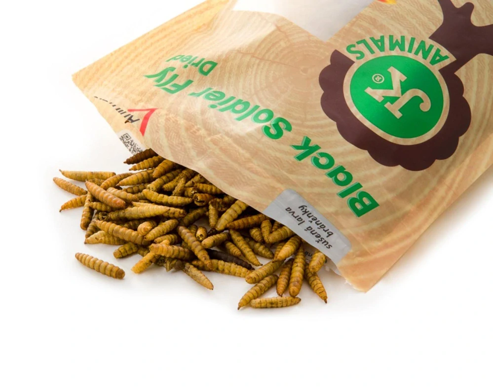 Sušená larva bráněnky 80 g, (Hermetia illucens L.)