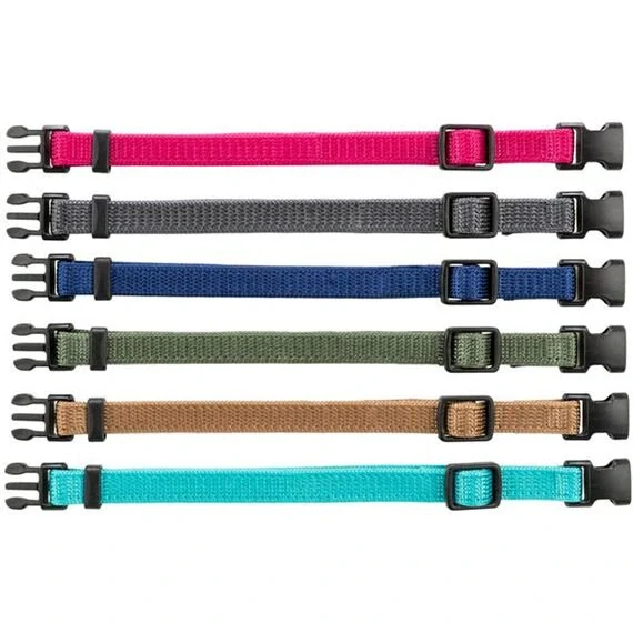 Obojky nylon.rozeznávací pro štěňata S-M 17-25cm/10mm, čn,čv,md,zel,or,fi