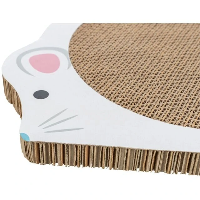 Škrabací karton "myš", catnip, 35 x 2,5 x 29,5 cm, bílá