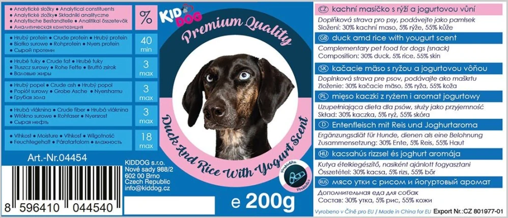 Kachní masíčko s rýží a jogurtovou náplní - 200 g dóza