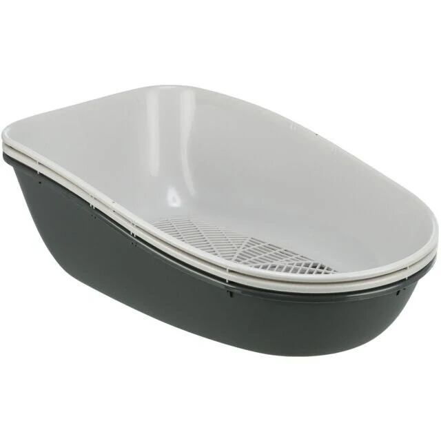 WC BERTO - dvojitá nádoba se sítem 59x39x22 cm, - tmavě šedá/ sv.šedá