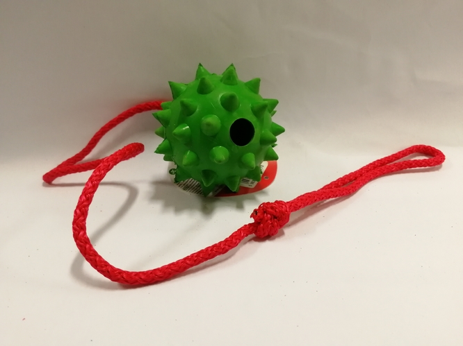 Míček ježek 9 cm - odolná hračka z tvrdé gumy