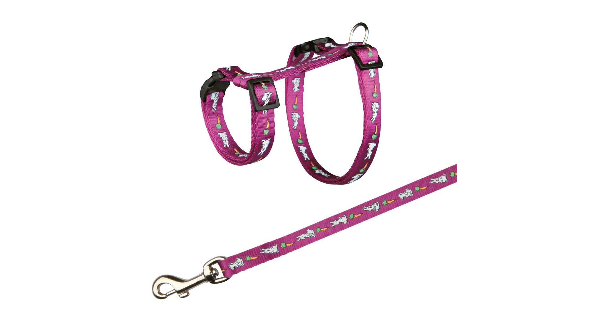Postroj s vodítkem pro králíka - motiv 25-44/1cm 1,25m