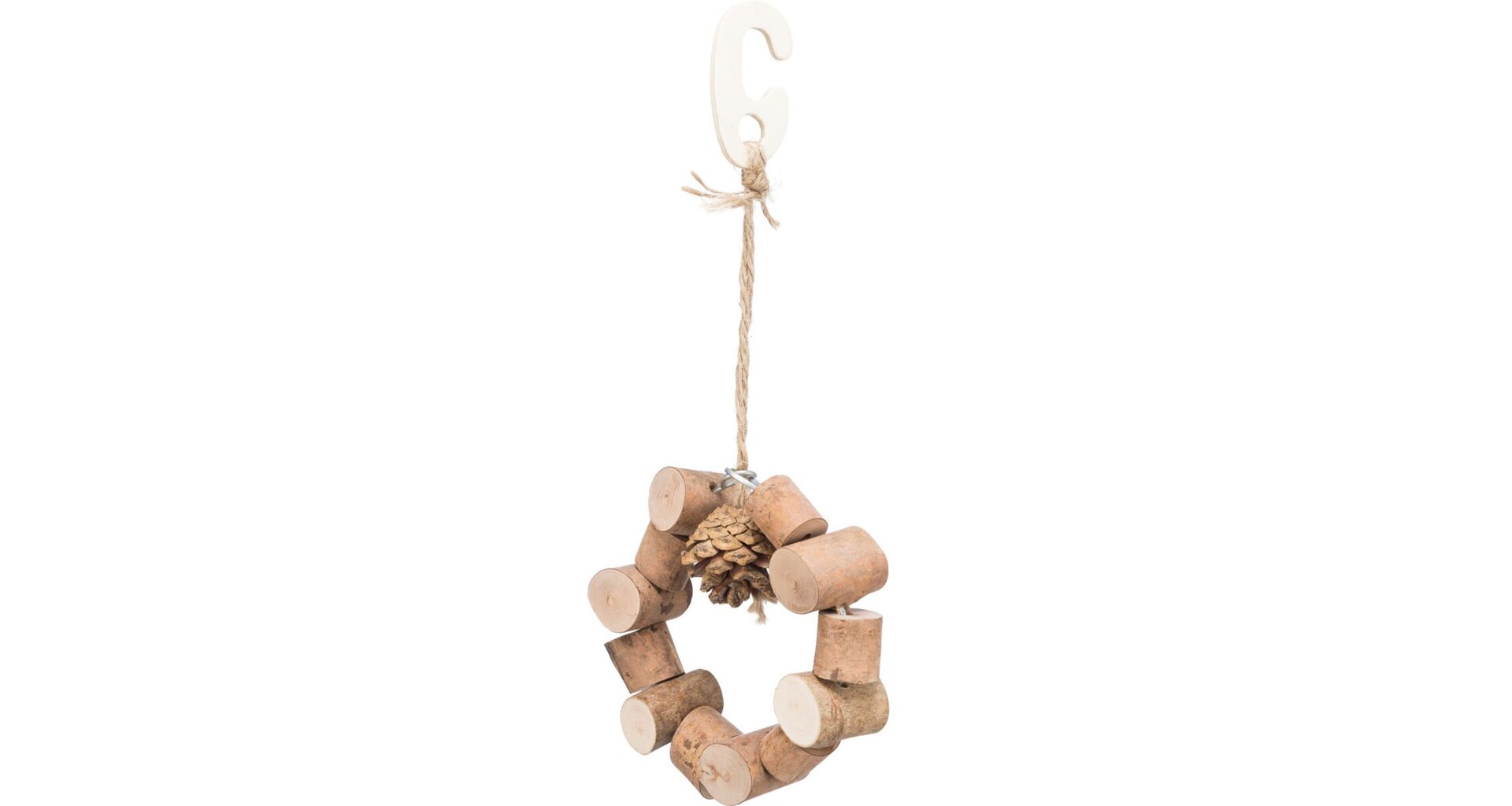 Houpačka pro papoušky, borové dřevo, 11 cm
