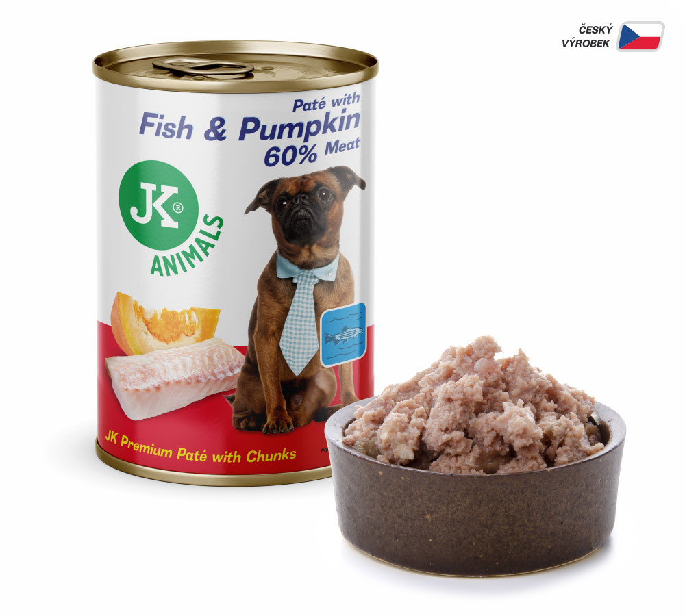 Fish & Pumpkin, Premium Paté with Chunks, prémiová masová konzerva pro psy 400g