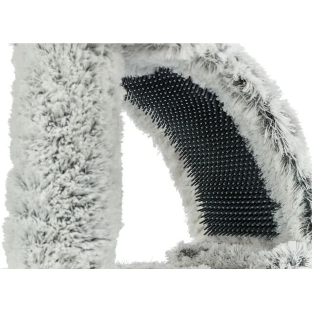 Škrabadlo WINNIE Junior s kartáčem, 43 cm, sisal/ dlouhovlasý plyš, šedá