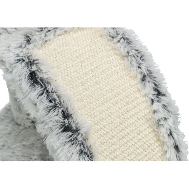 Škrabadlo WINNIE Junior s kartáčem, 43 cm, sisal/ dlouhovlasý plyš, šedá