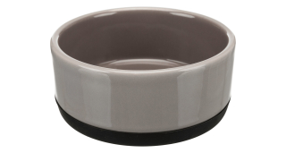 Keramická miska s gumovovým okrajem, 0,75l/ ? 16cm, šedá