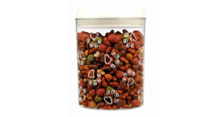 Plastový zásobník na krmivo a pamlsky 1,5 l / ? 12 × 17,5 cm transparentní
