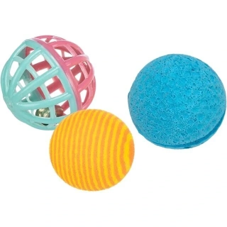 Plastové míčky s rolničkou 3,5-4 cm - Sada 3 ks 