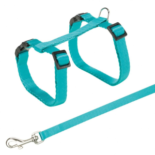 Postroj s rychlouzávěry + vodítko na kočku 26-43cm/10mm 1,2m