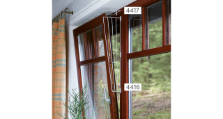 Ochranná mříž do boku okna, zkosená 62 x 8 / 16 cm