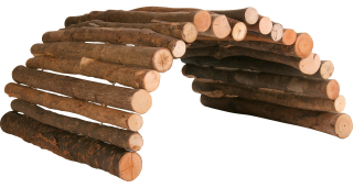 Most dřevěný z kulatých dřívek 51x30 cm pro morče a králíka