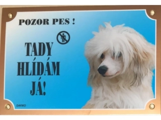 Cedule na vrata Čínský chocholatý pes