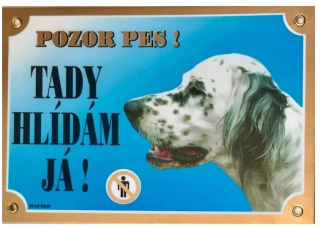 Cedule na vrata Anglický Setr bílý