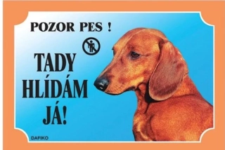Cedule na vrata Jezevčík hladkosrstý světlý