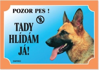 Cedule na vrata Německý ovčák profil
