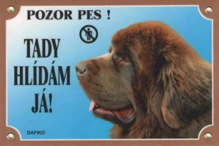 Cedule na vrata Novofundlanský pes hnědý
