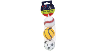 Tenisové míčky sportovní pískací 6,5 cm (3 ks v bal.)