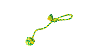 Vrhací lano s míčem bavlněný 41 cm 85 g limetková, zelená