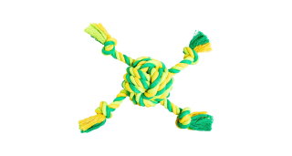 Míč se 4 rameny bavlněný 29 cm / 255 g limetková, zelená