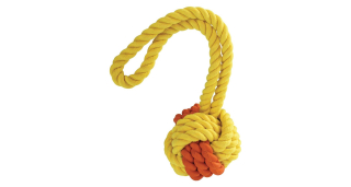 Míč přírodní guma a bavlna s poutkem 24cm 