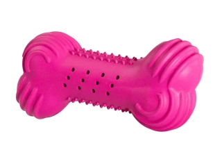 Hračka - Chrastící kost přírodní guma 11 cm