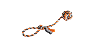 Přetahovadlo bavlněný míč 9 cm, 58 cm / 300 g šedá, tm.šedá, oranžová
